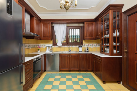 Private garden area with mature trees